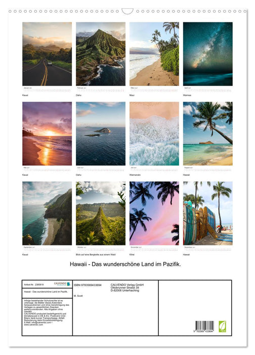 Hawaii - Das wunderschöne Land im Pazifik. (CALVENDO Wandkalender 2027)