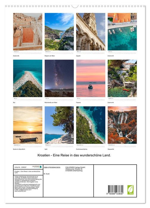 Kroatien - Eine Reise in das wunderschöne Land. (CALVENDO Wandkalender 2027)