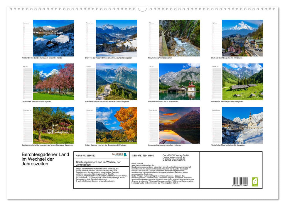 Berchtesgadener Land im Wechsel der Jahreszeiten (CALVENDO Wandkalender 2027)