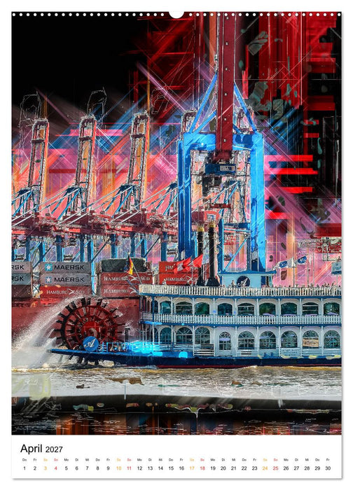 Hamburg bunte Stadt (CALVENDO Wandkalender 2027)