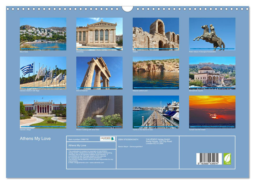 Athens My Love (CALVENDO Monthly Calendar 2027)