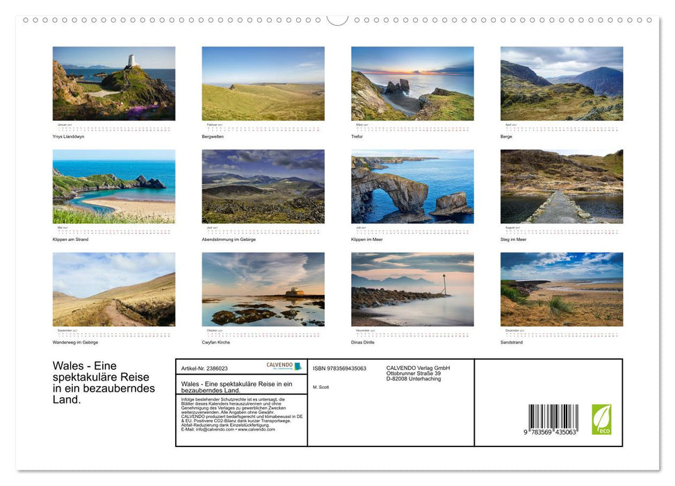 Wales - Eine spektakuläre Reise in ein bezauberndes Land. (CALVENDO Wandkalender 2027)