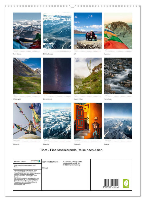 Tibet - Eine faszinierende Reise nach Asien. (CALVENDO Premium Wandkalender 2027)