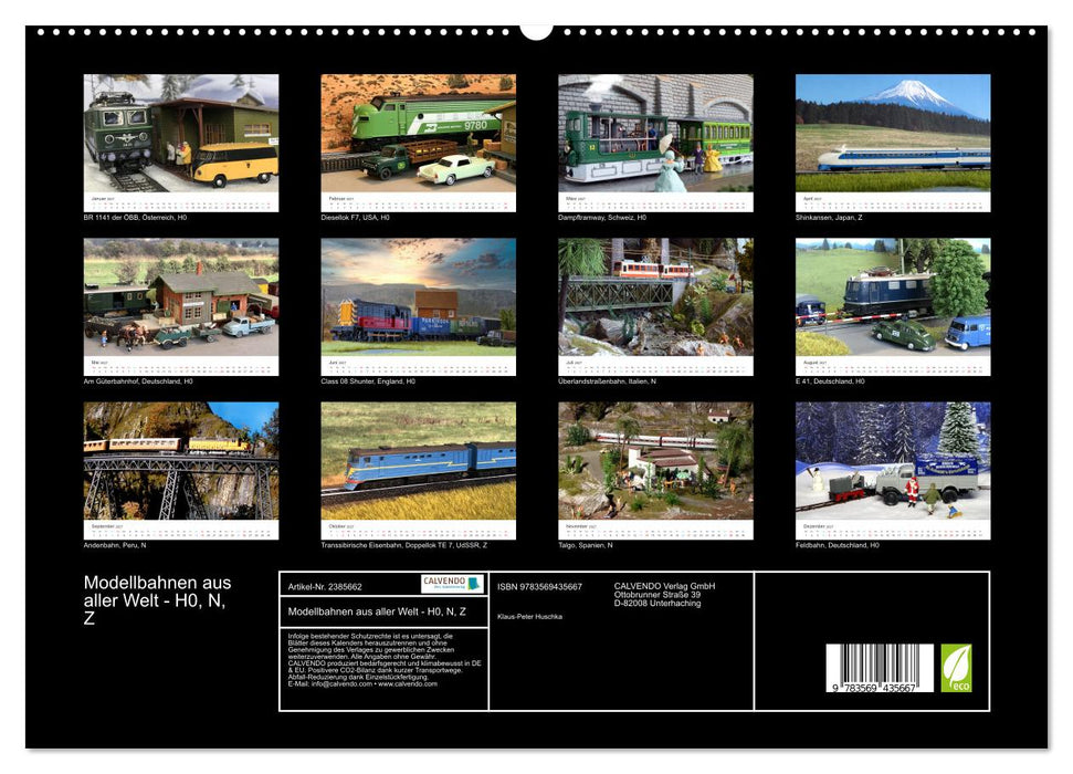 Modellbahnen aus aller Welt - H0, N, Z (CALVENDO Wandkalender 2027)