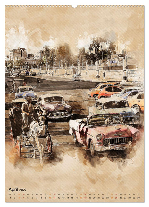 Cuba Retro Kalender (CALVENDO Wandkalender 2027)