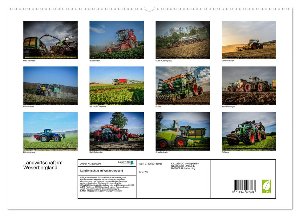 Landwirtschaft im Weserbergland (CALVENDO Wandkalender 2027)