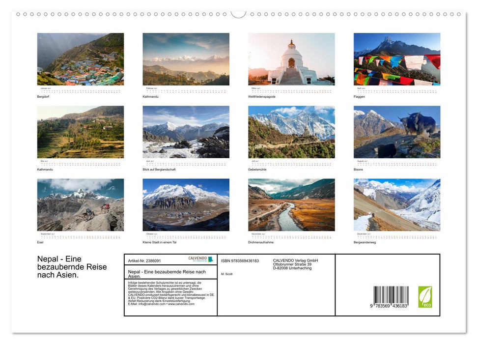 Nepal - Eine bezaubernde Reise nach Asien. (CALVENDO Wandkalender 2027)