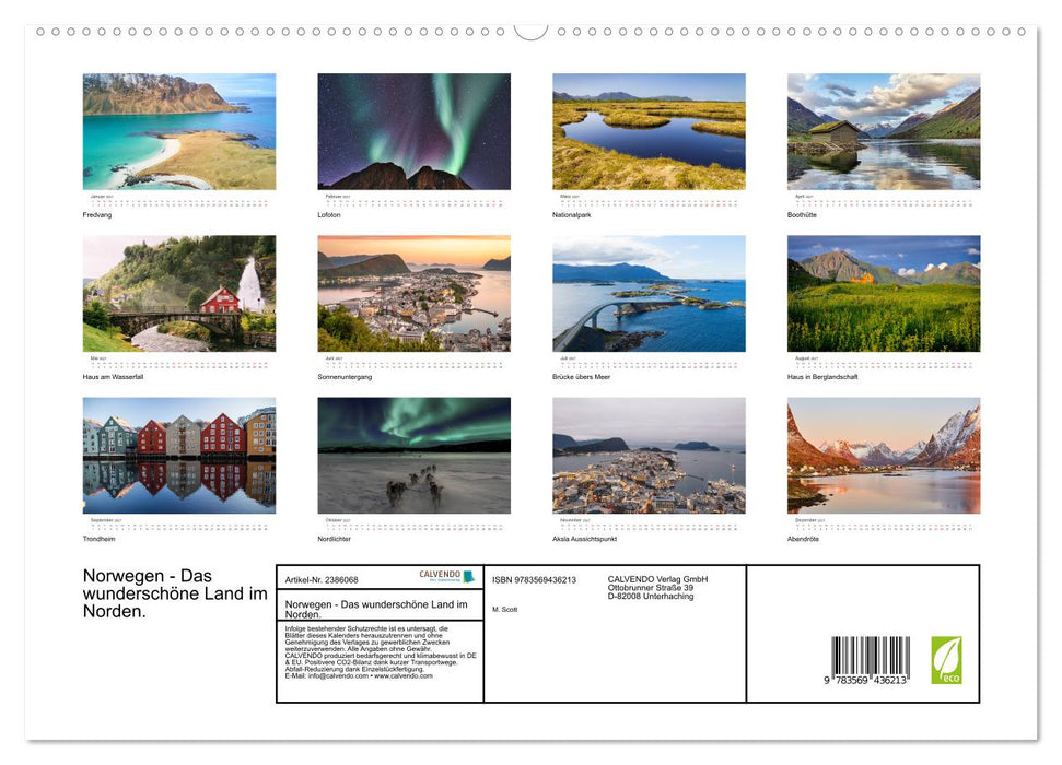 Norwegen - Das wunderschöne Land im Norden. (CALVENDO Wandkalender 2027)