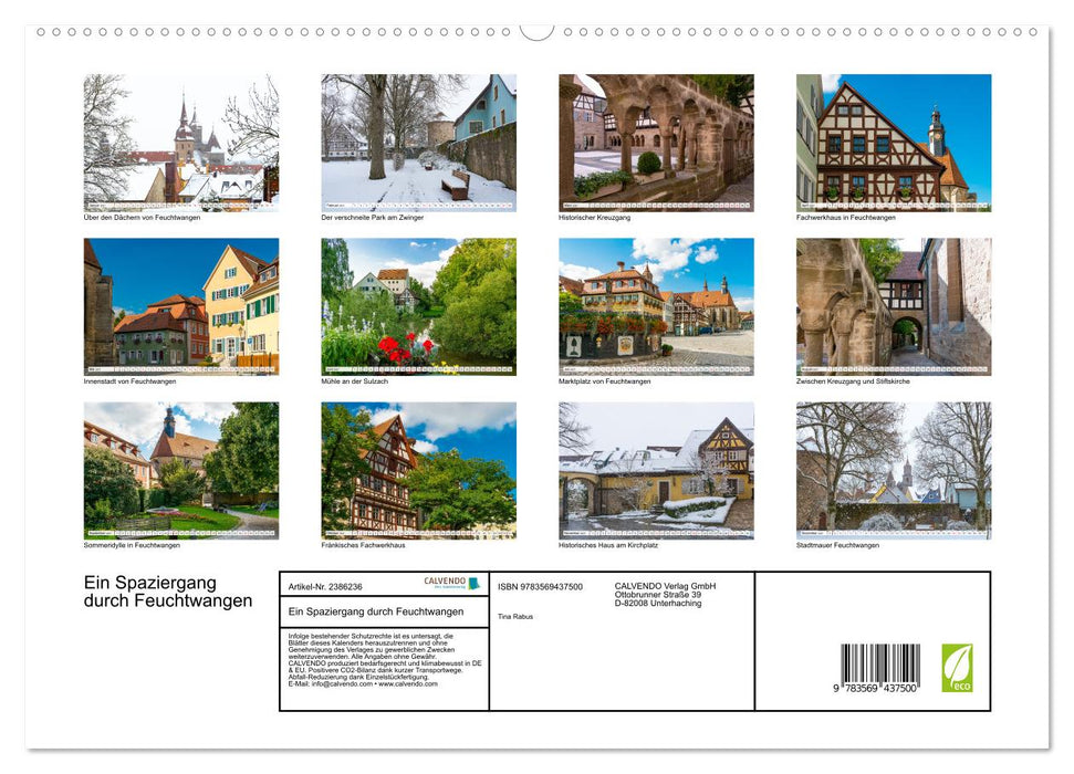 Ein Spaziergang durch Feuchtwangen (CALVENDO Premium Wandkalender 2027)