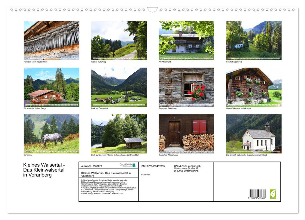 Kleines Walsertal - Das Kleinwalsertal in Vorarlberg (CALVENDO Wandkalender 2027)