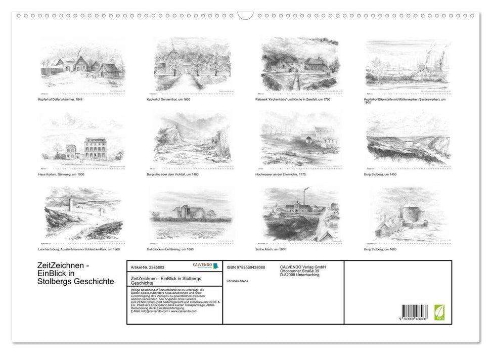 ZeitZeichnen - EinBlick in Stolbergs Geschichte (CALVENDO Wandkalender 2027)