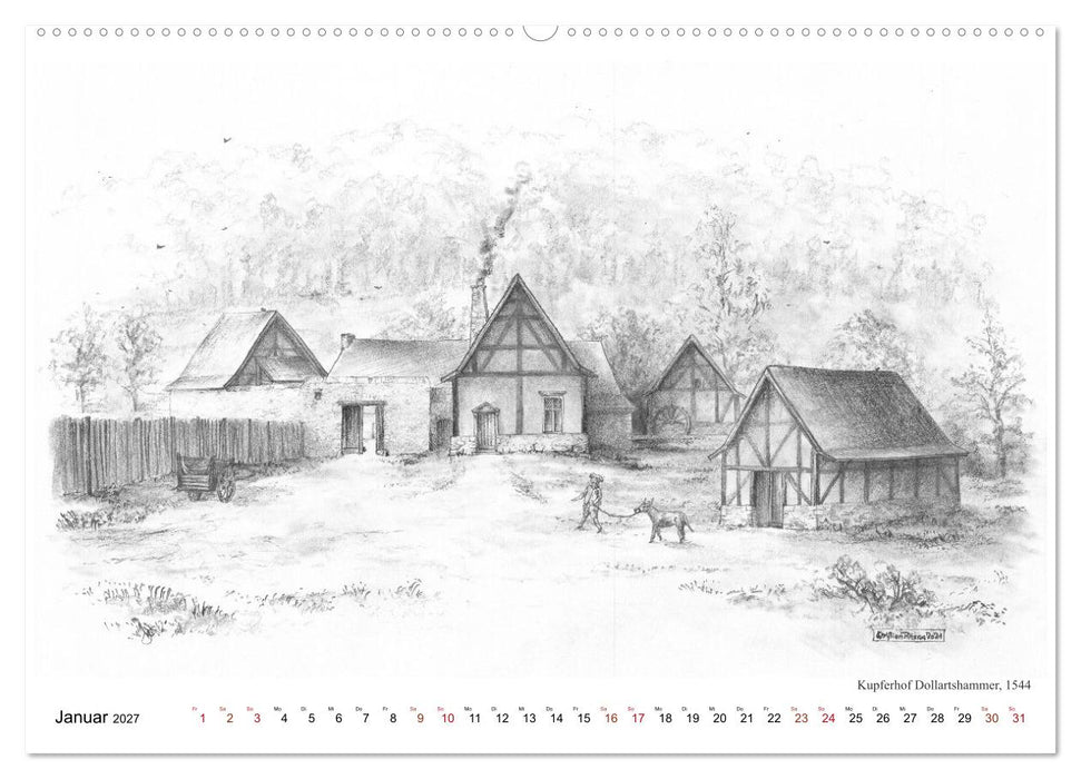 ZeitZeichnen - EinBlick in Stolbergs Geschichte (CALVENDO Wandkalender 2027)