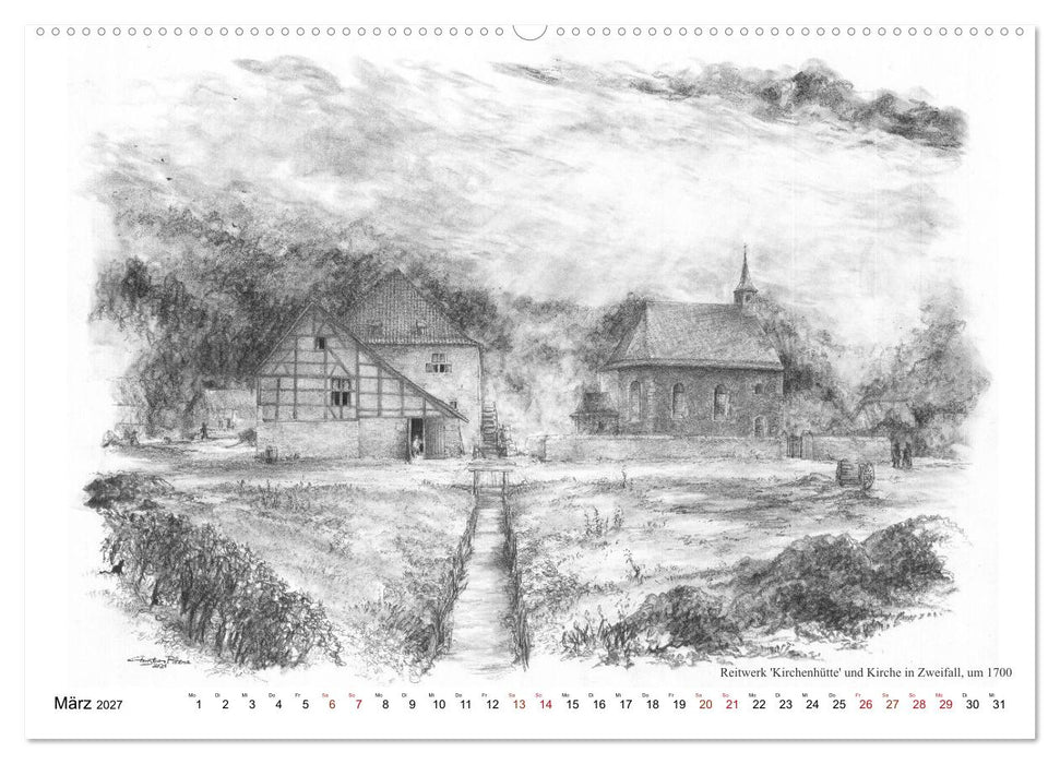 ZeitZeichnen - EinBlick in Stolbergs Geschichte (CALVENDO Wandkalender 2027)