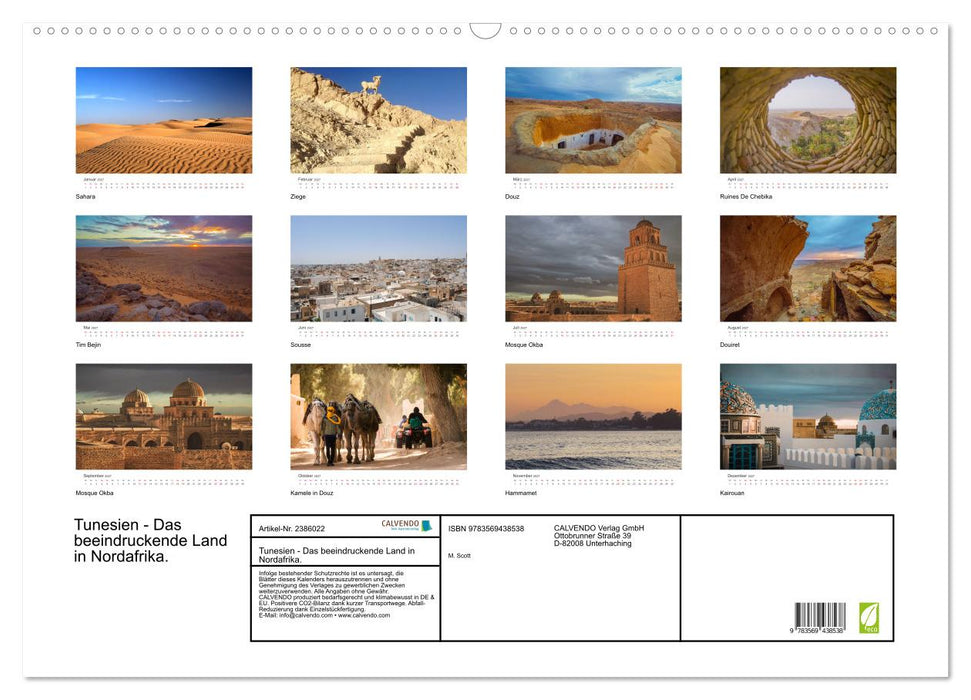 Tunesien - Das beeindruckende Land in Nordafrika. (CALVENDO Wandkalender 2027)
