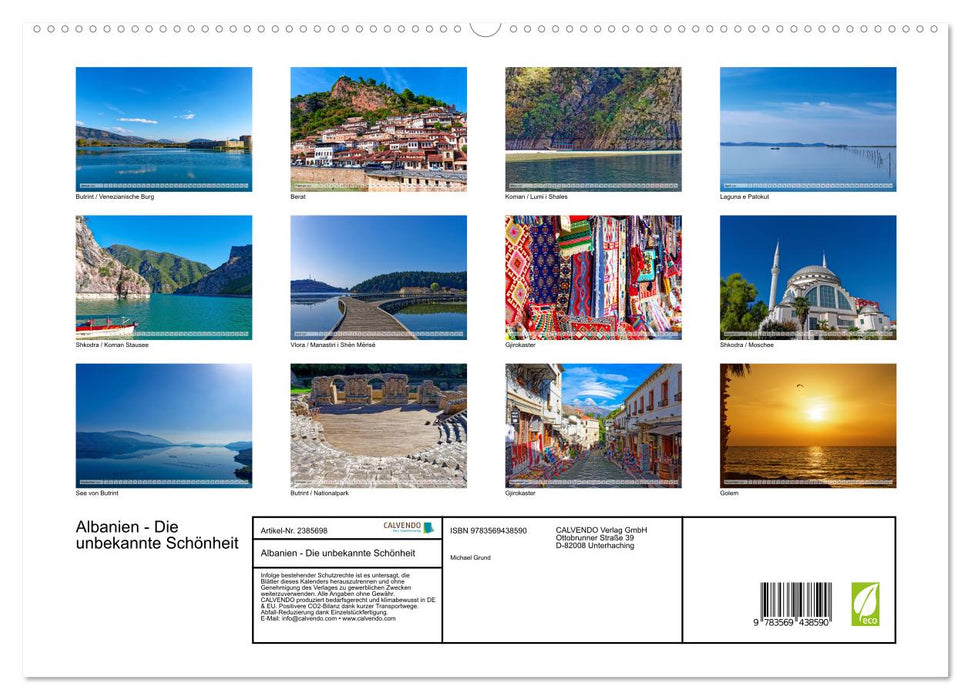 Albanien - Die unbekannte Schönheit (CALVENDO Premium Wandkalender 2027)