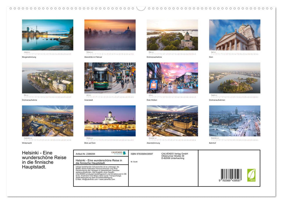 Helsinki - Eine wunderschöne Reise in die finnische Hauptstadt. (CALVENDO Wandkalender 2027)