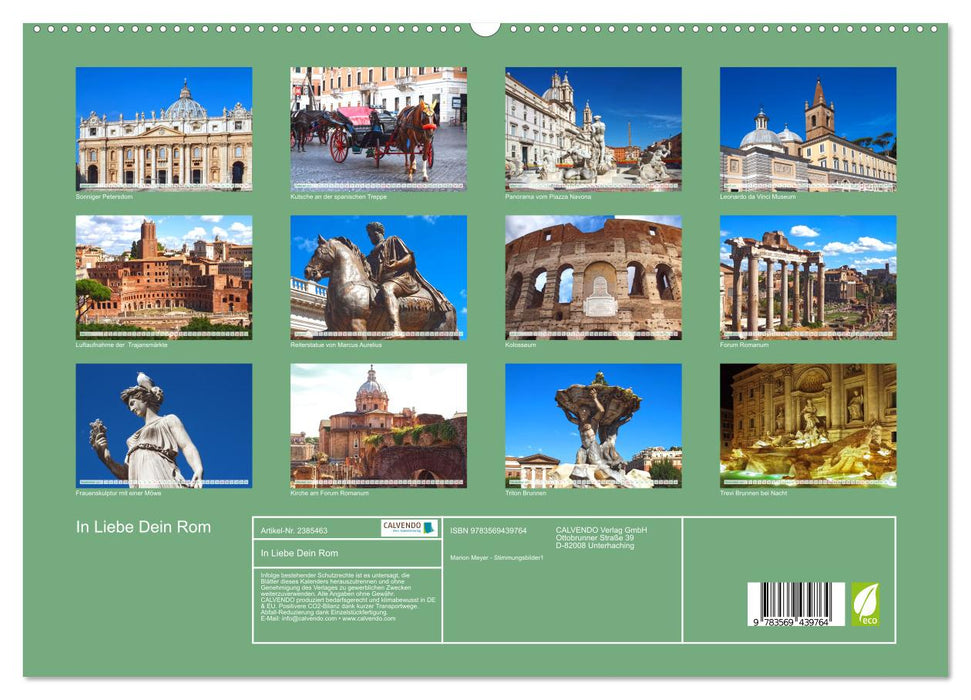 In Liebe Dein Rom (CALVENDO Wandkalender 2027)