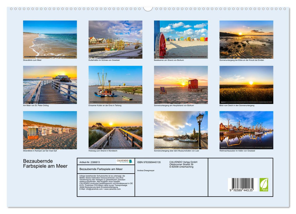 Bezaubernde Farbspiele am Meer (CALVENDO Premium Wandkalender 2027)