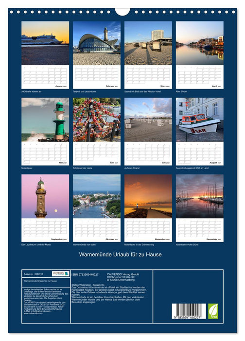 Warnemünde Urlaub für zu Hause (CALVENDO Wandkalender 2027)