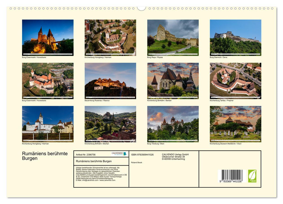 Rumäniens berühmte Burgen (CALVENDO Premium Wandkalender 2027)