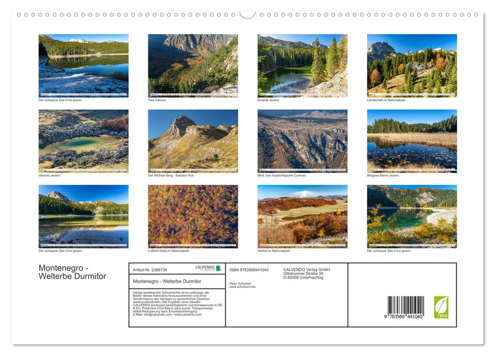 Montenegro - Welterbe Durmitor (CALVENDO Premium Wandkalender 2027)