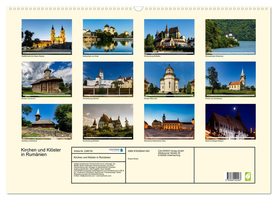 Kirchen und Klöster in Rumänien (CALVENDO Wandkalender 2027)