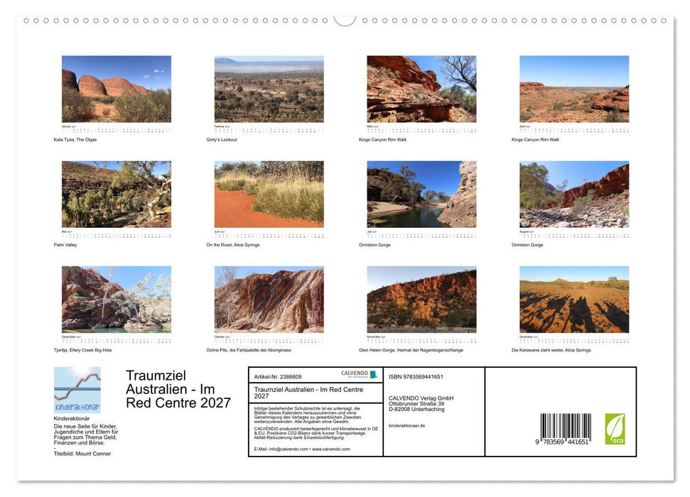 Traumziel Australien - Im Red Centre 2027 (CALVENDO Premium Wandkalender 2027)