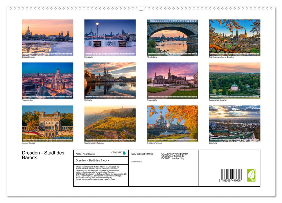 Dresden - Stadt des Barock (CALVENDO Premium Wandkalender 2027)