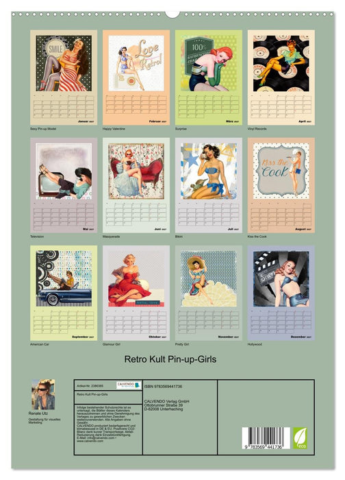 Retro Kult Pin-up-Girls (CALVENDO Premium Wandkalender 2027)