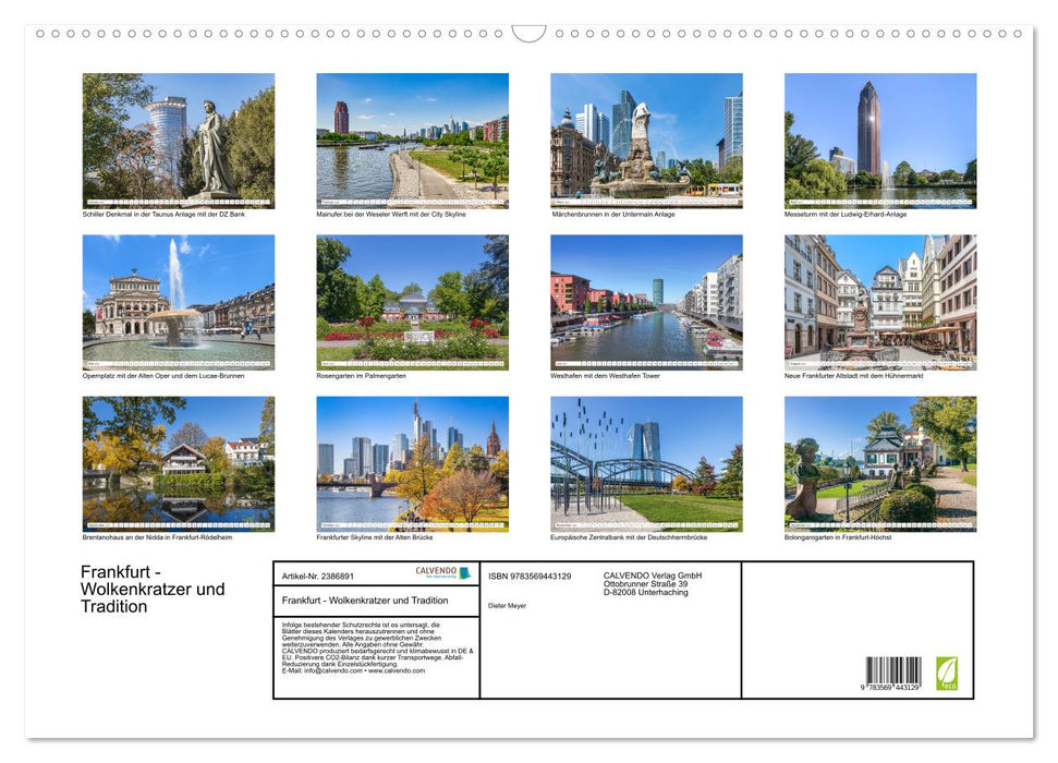 Frankfurt - Wolkenkratzer und Tradition (CALVENDO Wandkalender 2027)