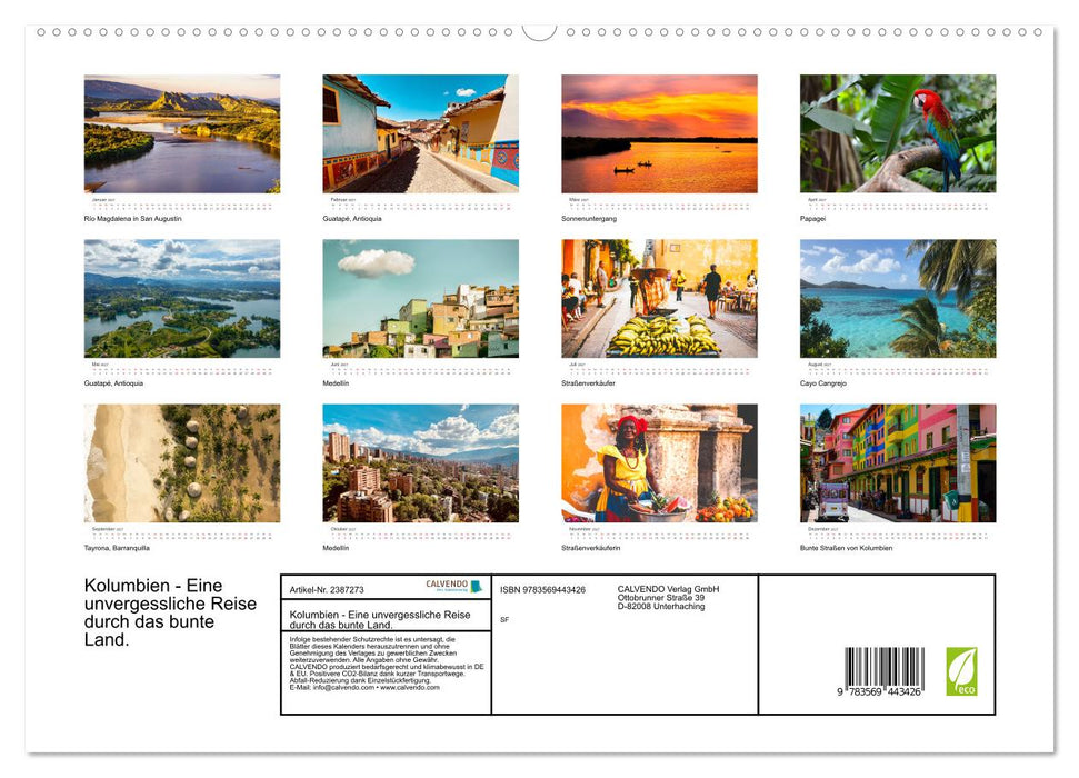Kolumbien - Eine unvergessliche Reise durch das bunte Land. (CALVENDO Premium Wandkalender 2027)