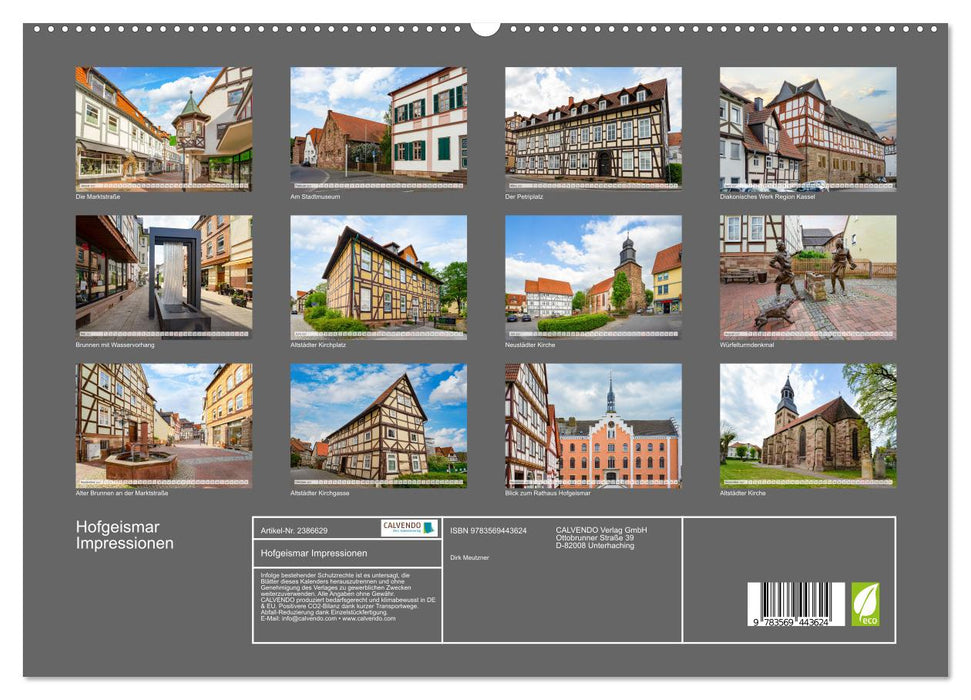 Hofgeismar Impressionen (CALVENDO Premium Wandkalender 2027)
