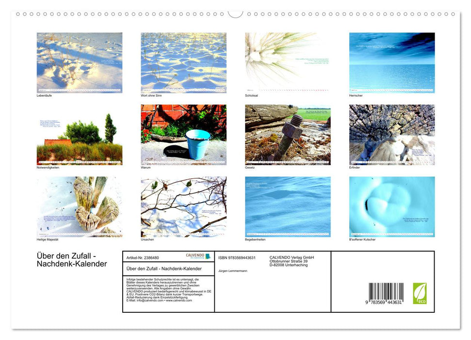 Über den Zufall - Nachdenk-Kalender (CALVENDO Premium Wandkalender 2027)