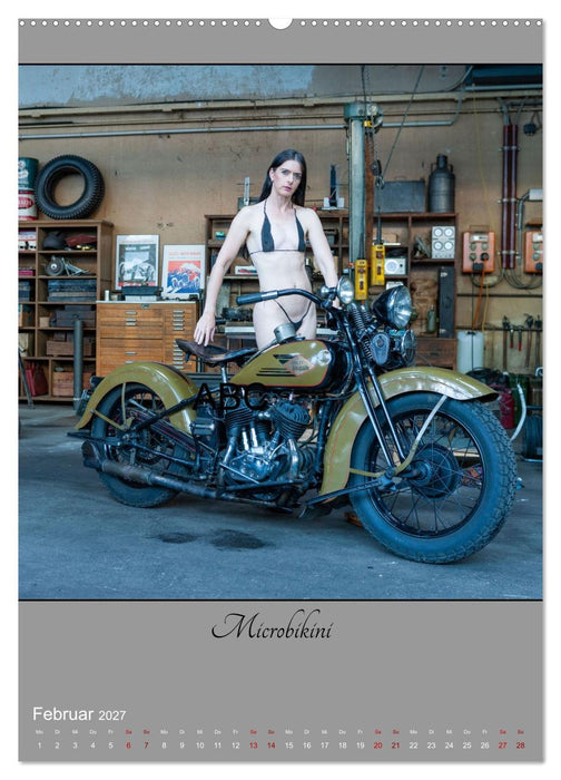 Alte Motorräder und Pin-up-Girls (CALVENDO Wandkalender 2027)