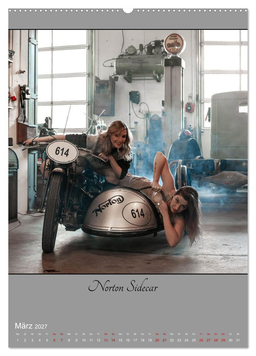 Alte Motorräder und Pin-up-Girls (CALVENDO Wandkalender 2027)
