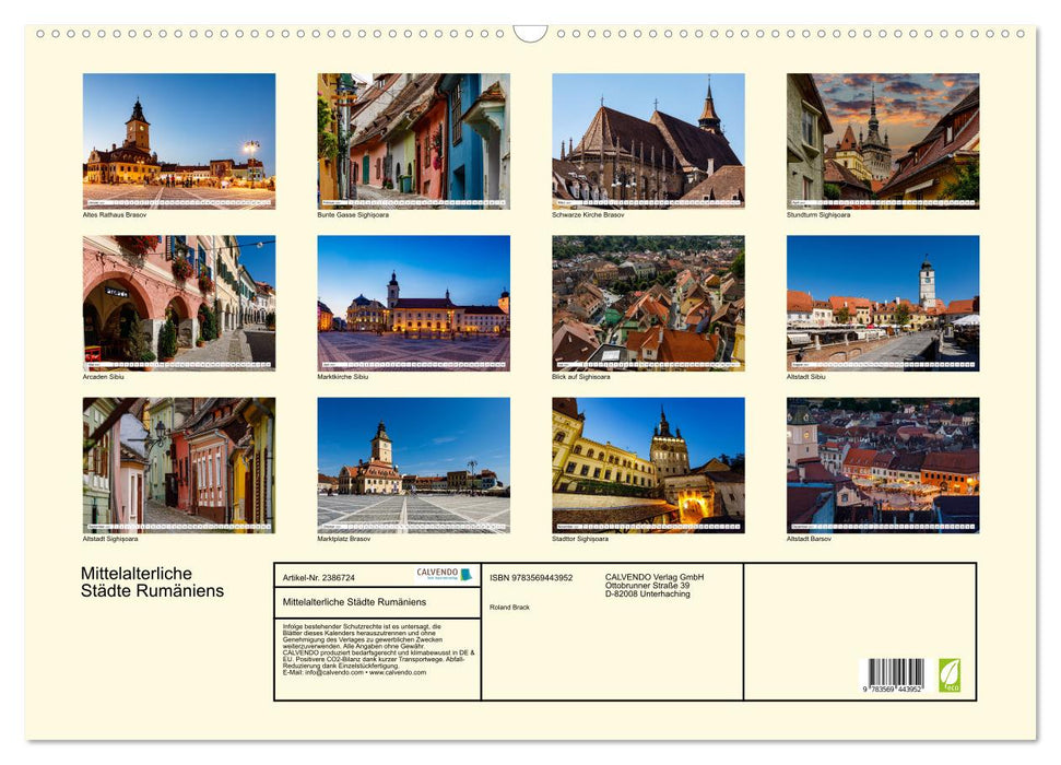 Mittelalterliche Städte Rumäniens (CALVENDO Wandkalender 2027)