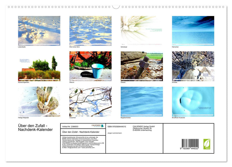 Über den Zufall - Nachdenk-Kalender (CALVENDO Wandkalender 2027)