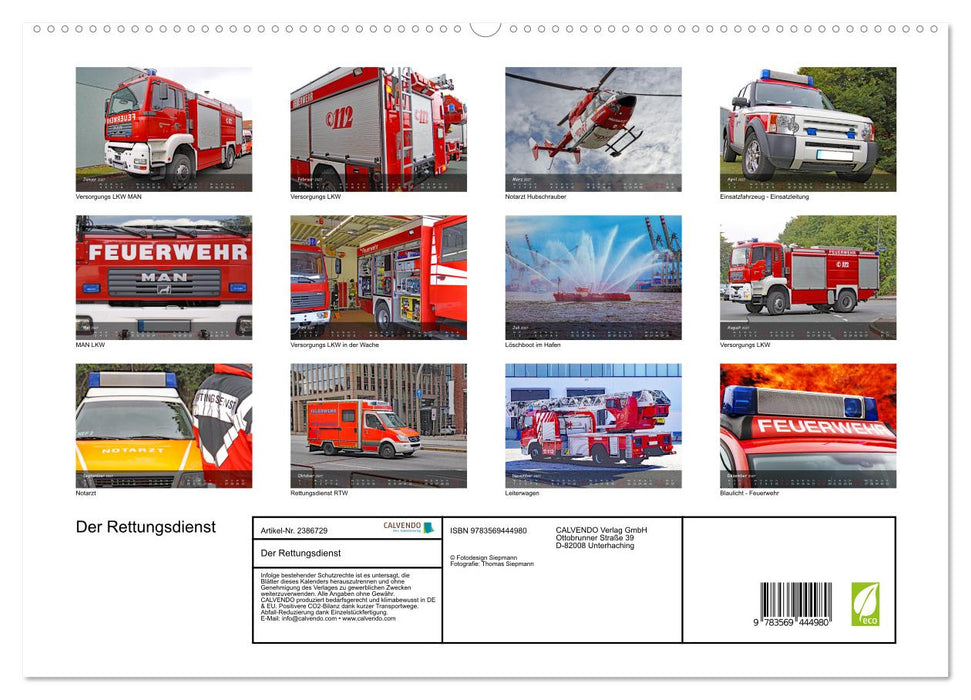 Der Rettungsdienst (CALVENDO Wandkalender 2027)