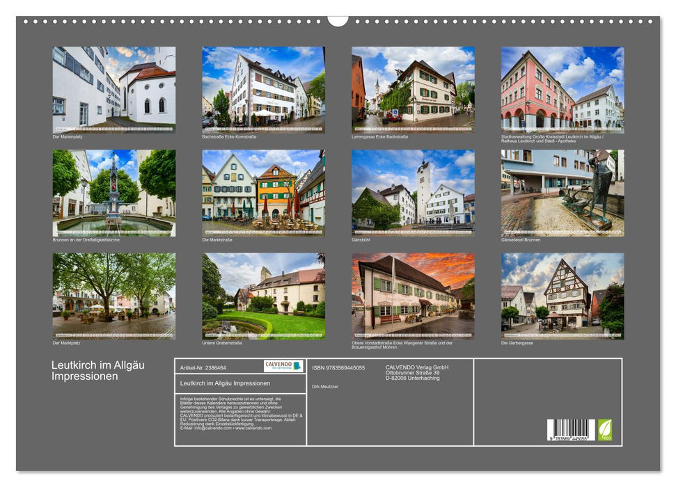 Leutkirch im Allgäu Impressionen (CALVENDO Wandkalender 2027)