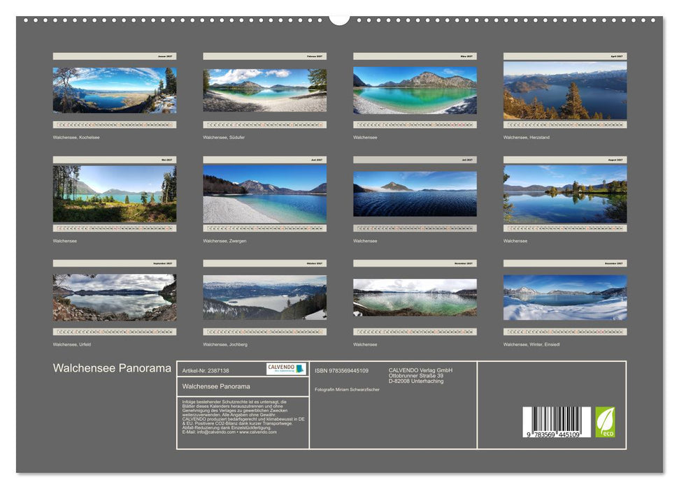 Walchensee Panorama (CALVENDO Premium Wandkalender 2027)