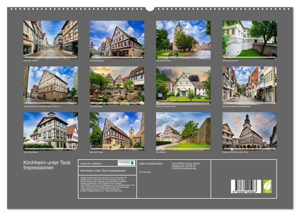 Kirchheim unter Teck Impressionen (CALVENDO Premium Wandkalender 2027)