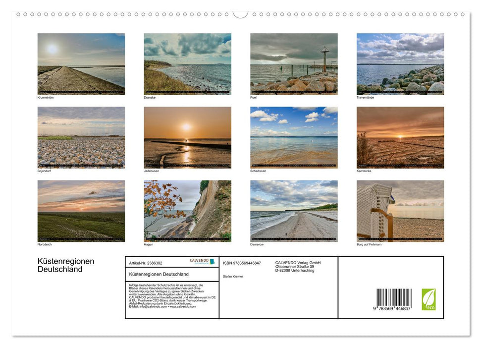 Küstenregionen Deutschland (CALVENDO Premium Wandkalender 2027)