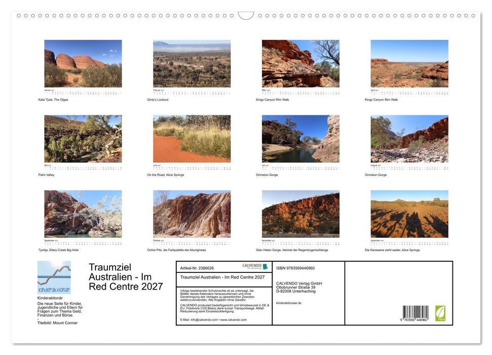Traumziel Australien - Im Red Centre 2027 (CALVENDO Wandkalender 2027)