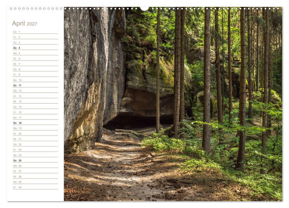 Höhlen, Grotten, Boofen - Elbsandstein (CALVENDO Premium Wandkalender 2027)