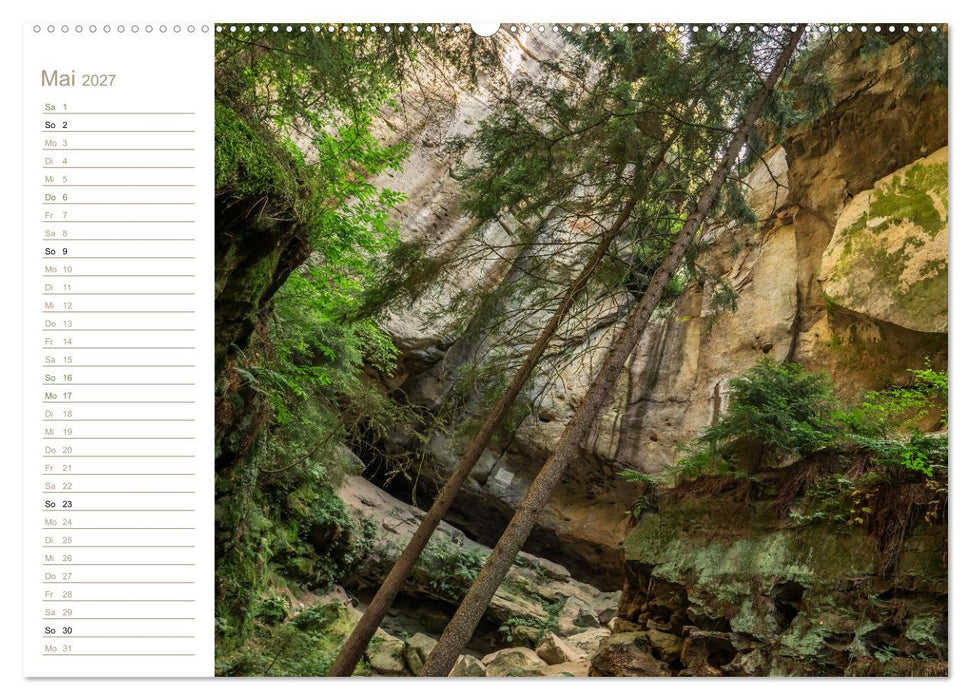 Höhlen, Grotten, Boofen - Elbsandstein (CALVENDO Premium Wandkalender 2027)