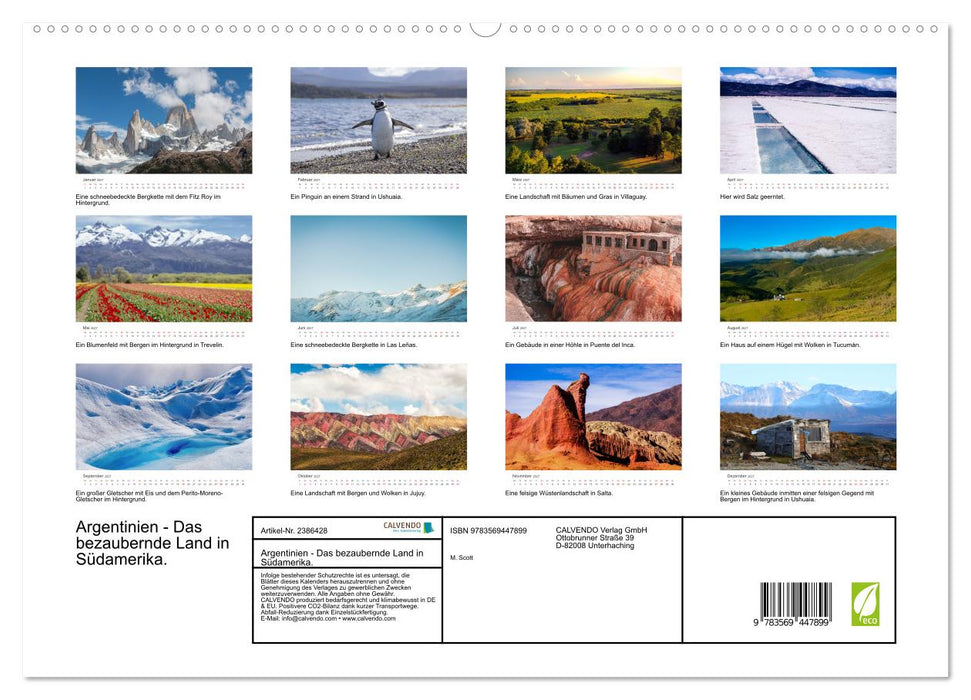 Argentinien - Das bezaubernde Land in Südamerika. (CALVENDO Premium Wandkalender 2027)