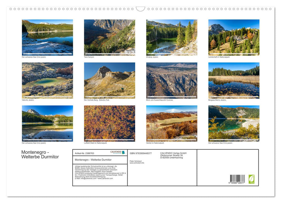 Montenegro - Welterbe Durmitor (CALVENDO Wandkalender 2027)