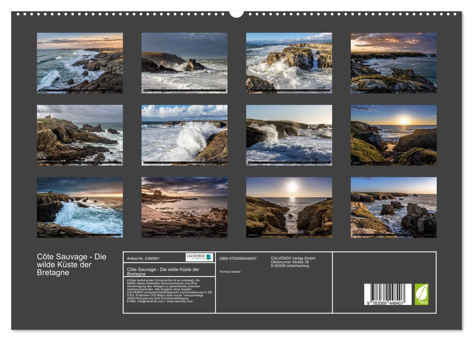 Côte Sauvage - Die wilde Küste der Bretagne (CALVENDO Premium Wandkalender 2027)