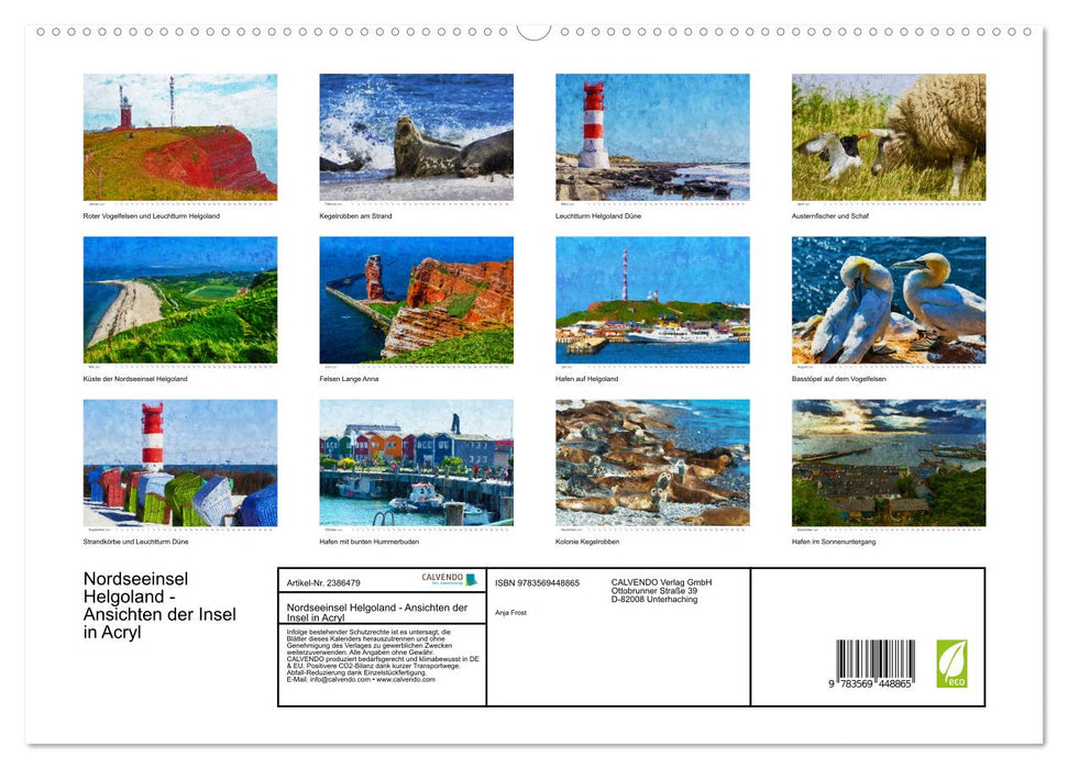 Nordseeinsel Helgoland - Ansichten der Insel in Acryl (CALVENDO Premium Wandkalender 2027)