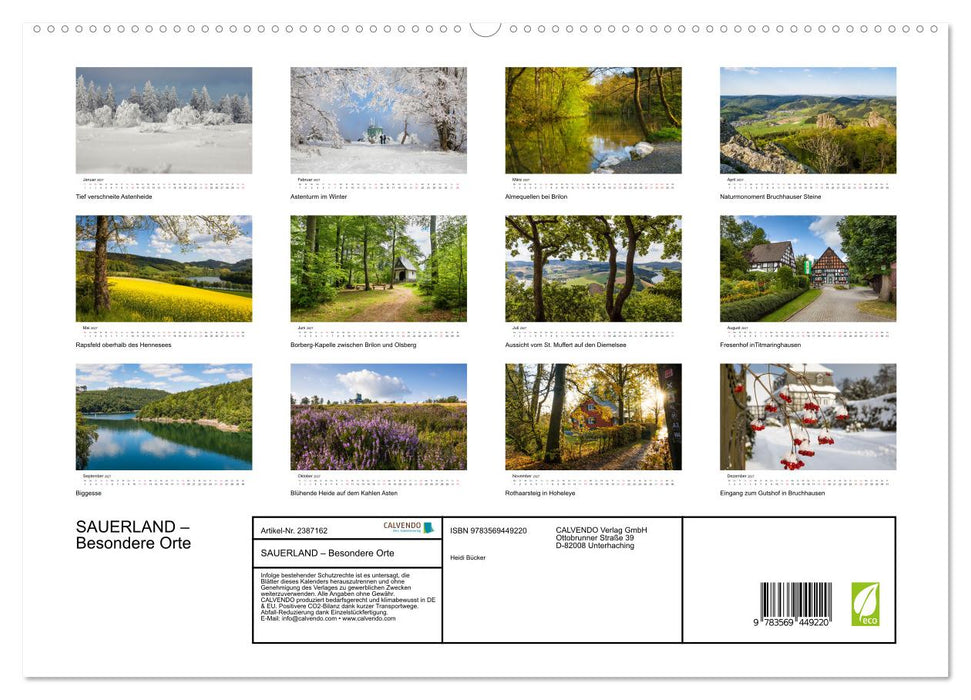SAUERLAND – Besondere Orte (CALVENDO Wandkalender 2027)